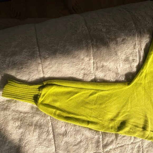 Lafayette 148 Lime Green Cowl neck knitted top - Picture 3 of 8